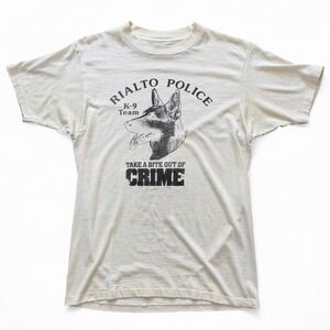 Vintage 90s Police K-9 Team Crime Graphic German Shephard Dog T-shirt Small
